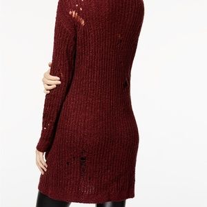 Planet Gold Juniors Ripped Sweater Tunic Wine S